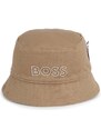 BOSS pălărie reversibilă din bumbac pentru copii culoarea alb, bumbac