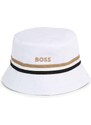 BOSS pălărie reversibilă din bumbac pentru copii culoarea alb, bumbac
