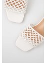 Answear Lab papuci femei, culoarea alb, cu toc drept