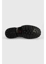 424 pantofi de piele Derby barbati, culoarea negru, FF4SMQ50AP-PE001.999