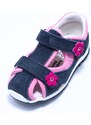 Sandale fete din piele Happy Bee 944894, navy-roz, marimi 20-25