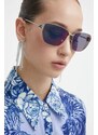 Balenciaga ochelari de soare culoarea violet, BB0337SK
