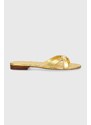 Lauren Ralph Lauren slapi de piele Emmy femei, culoarea auriu, 802935538002