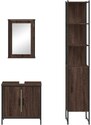 OrlandoKids Set mobilier de baie, 3 piese, stejar maro, lemn prelucrat