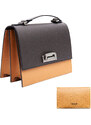 Pachet Geanta STAR Natural by Urban Vanilla, din piele naturala reciclata maro + Port card