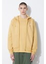 adidas Originals bluză barbati, culoarea galben, cu glugă, neted, IR7834