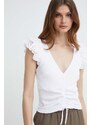 Guess bluza ELENA femei, culoarea alb, neted, W4GP10 KC7D2