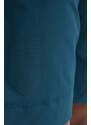 Picture pantaloni scurți outdoor Vellir culoarea turcoaz, neted, medium waist, WSH082