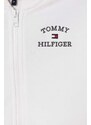 Tommy Hilfiger hanorac de bumbac pentru copii culoarea alb, cu imprimeu