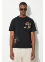 Evisu tricou din bumbac Seagull Emb + Brocade Pocket barbati, culoarea negru, cu imprimeu, 2ESHTM4TS7066