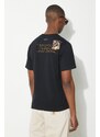 Evisu tricou din bumbac Seagull Emb + Brocade Pocket barbati, culoarea negru, cu imprimeu, 2ESHTM4TS7066