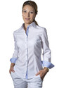 JERMYN'S Camasa Alba Dama EASY IRON - Exclusive Slim Fit cu garnitura paisley bleu (Marime: XL)