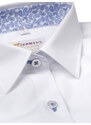 JERMYN'S Camasa Alba Dama EASY IRON - Exclusive Slim Fit cu garnitura paisley bleu (Marime: XL)