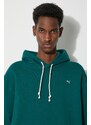 Puma hanorac de bumbac MMQ bărbați, culoarea verde, cu glugă, melanj 624011