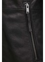 HUGO geaca de piele barbati, culoarea negru, de tranzitie, 50516869