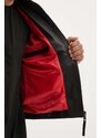 HUGO geaca de piele barbati, culoarea negru, de tranzitie, 50516869