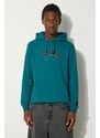 Puma hanorac de bumbac Classics Play Paris Hoodie barbati, culoarea turcoaz, cu glugă, cu imprimeu, 626766