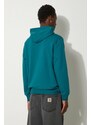 Puma hanorac de bumbac Classics Play Paris Hoodie barbati, culoarea turcoaz, cu glugă, cu imprimeu, 626766