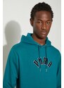 Puma hanorac de bumbac Classics Play Paris Hoodie barbati, culoarea turcoaz, cu glugă, cu imprimeu, 626766