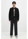 Filling Pieces geacă din piele întoarsă Leather Jacket Suede barbati, culoarea negru, de tranzitie, 75922791861