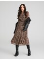 Sinsay - Rochie cu motiv animal - bej