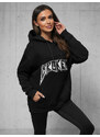 Hanorac oversize negru OZONEE O/SWE23019Z