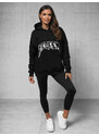 Hanorac oversize negru OZONEE O/SWE23019Z