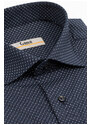 GAMA Camasa barbati regular fit bleumarin cu imprimeu alb si albastru PREMIUM