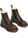 Dr. Martens bocanci de piele 1460 Pascal Serena femei, culoarea maro, cu toc plat, izolat, DM32019777