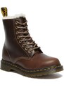 Dr. Martens bocanci de piele 1460 Pascal Serena femei, culoarea maro, cu toc plat, izolat, DM32019777