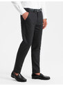 Ombre Pantaloni chino clasici pentru bărbați cu textură fină - negru V5 OM-PACP-0188