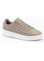 Ombre Cizme sport din piele ecologică pentru bărbați cu talpă groasă - cenușă V1 OM-FOSL-0166