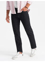 Ombre Pantaloni clasici din denim pentru bărbați REGULAR FIT - negru V2 OM-PADP-0152