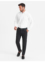Ombre Pantaloni chino clasici pentru bărbați cu textură fină - negru V5 OM-PACP-0188