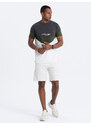 Ombre Tricou tricolor din bumbac pentru bărbați cu logo - grafit/olive V9 S1747