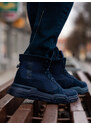 Ombre Men's ankle sneaker boots with sculpted sole - navy blue