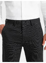 Ombre Pantaloni chino clasici pentru bărbați cu textură fină - negru V5 OM-PACP-0188