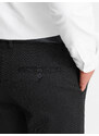 Ombre Pantaloni chino clasici pentru bărbați cu textură fină - negru V5 OM-PACP-0188