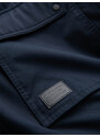 Ombre Jachetă lungă sherpa parka pentru bărbați – albastru marin V2 OM-JALJ-0181