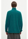 adidas Originals bluză Polarfleece Adibreak Tracktop barbati, culoarea verde, cu imprimeu, IW5815