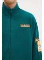 adidas Originals bluză Polarfleece Adibreak Tracktop barbati, culoarea verde, cu imprimeu, IW5815