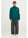 adidas Originals bluză Polarfleece Adibreak Tracktop barbati, culoarea verde, cu imprimeu, IW5815