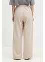 adidas Originals pantaloni de trening Femme Galore Wideleg Fleece Pants culoarea bej, uni, JN3029