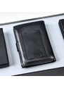 Portofel barbati JERMYN'S Rimini RFID din piele naturala neagra cu inchidere prin capsa