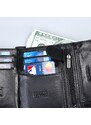 Portofel barbati JERMYN'S Rimini RFID din piele naturala neagra cu inchidere prin capsa