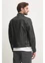 BOSS geaca de piele barbati, culoarea negru, de tranzitie, 50532475