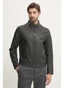 BOSS geaca de piele barbati, culoarea negru, de tranzitie, 50532475