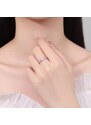 DELIS Inel argint 925, JW1377, model patrat cu pietre, placat cu rodiu (Marime: 5)