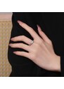 DELIS Inel argint 925, JW1378, model elegant cu pietre, placat cu rodiu (Marime: 5)