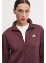 adidas trening Feelcozy femei, culoarea bordo, JD2705